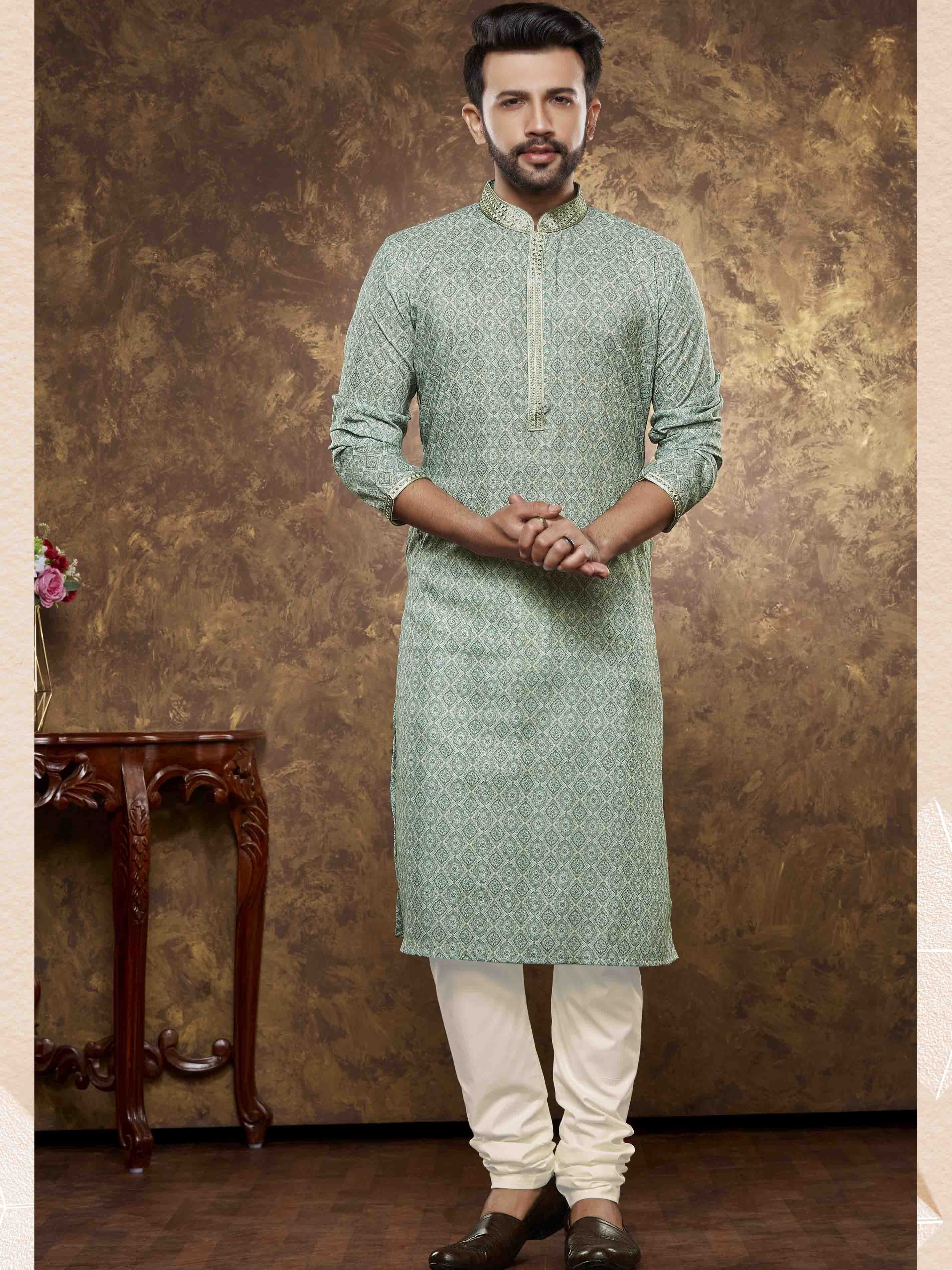 Mens Printed Kurta Set