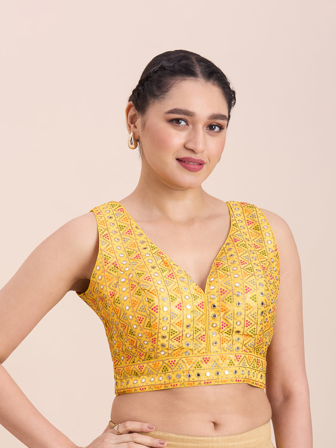 Brocade Resham Tiki Work Blouse