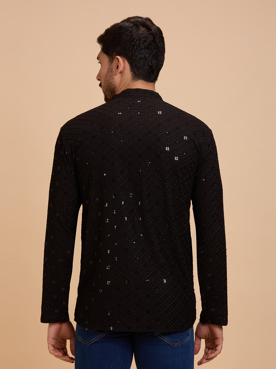 Mens Rayon Chiken-kari Work Kurta