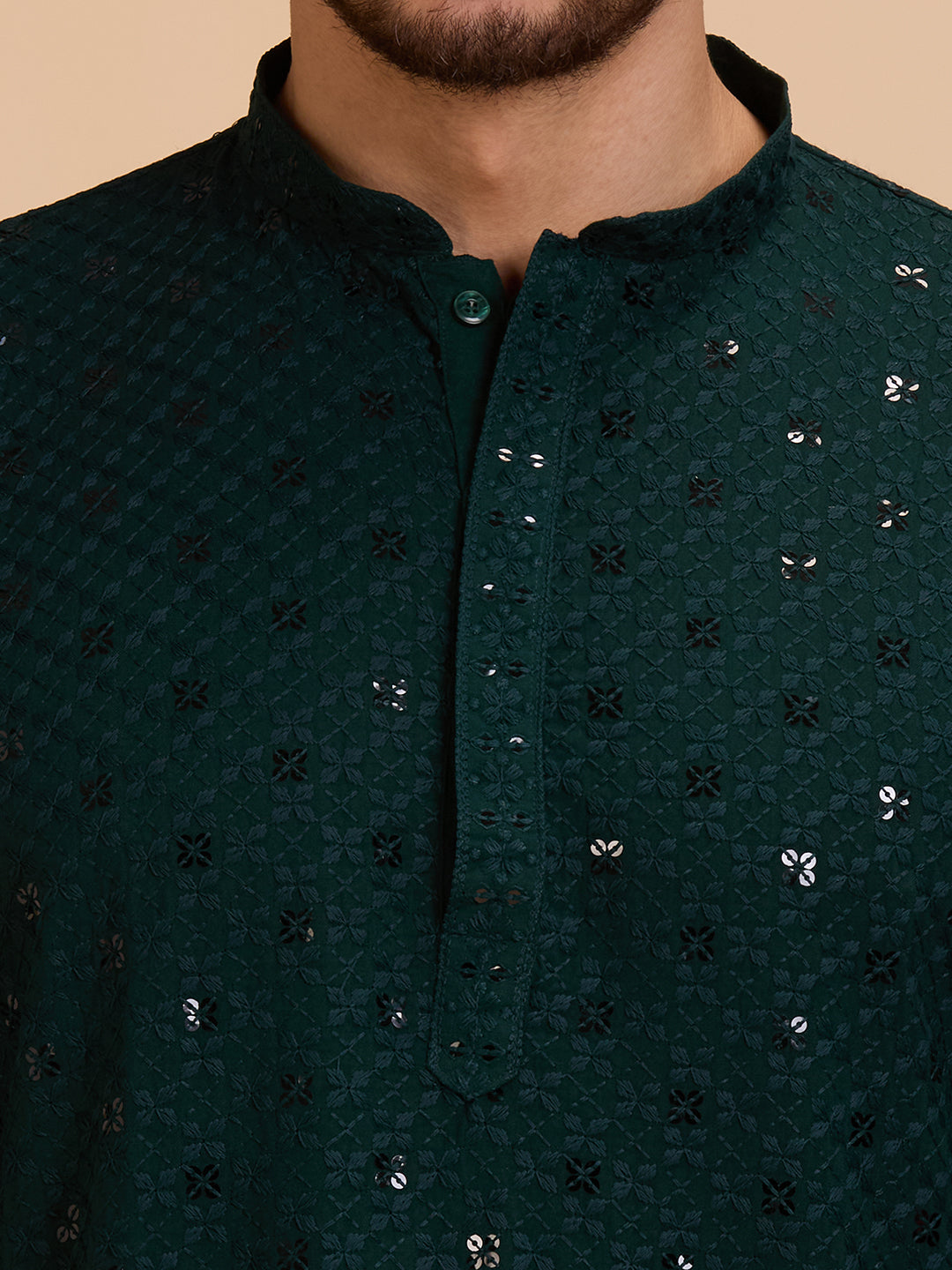 Mens Rayon Chiken-kari Work Kurta