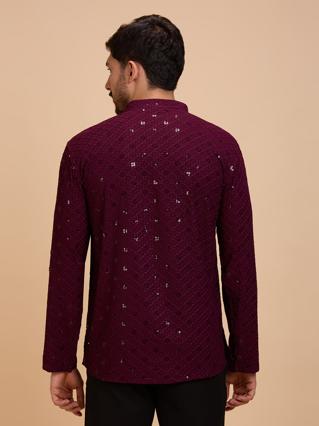 Mens Rayon Chiken-kari Work Kurta