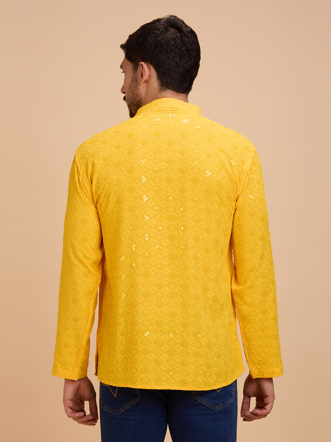 Mens Rayon Chiken-kari Work Kurta
