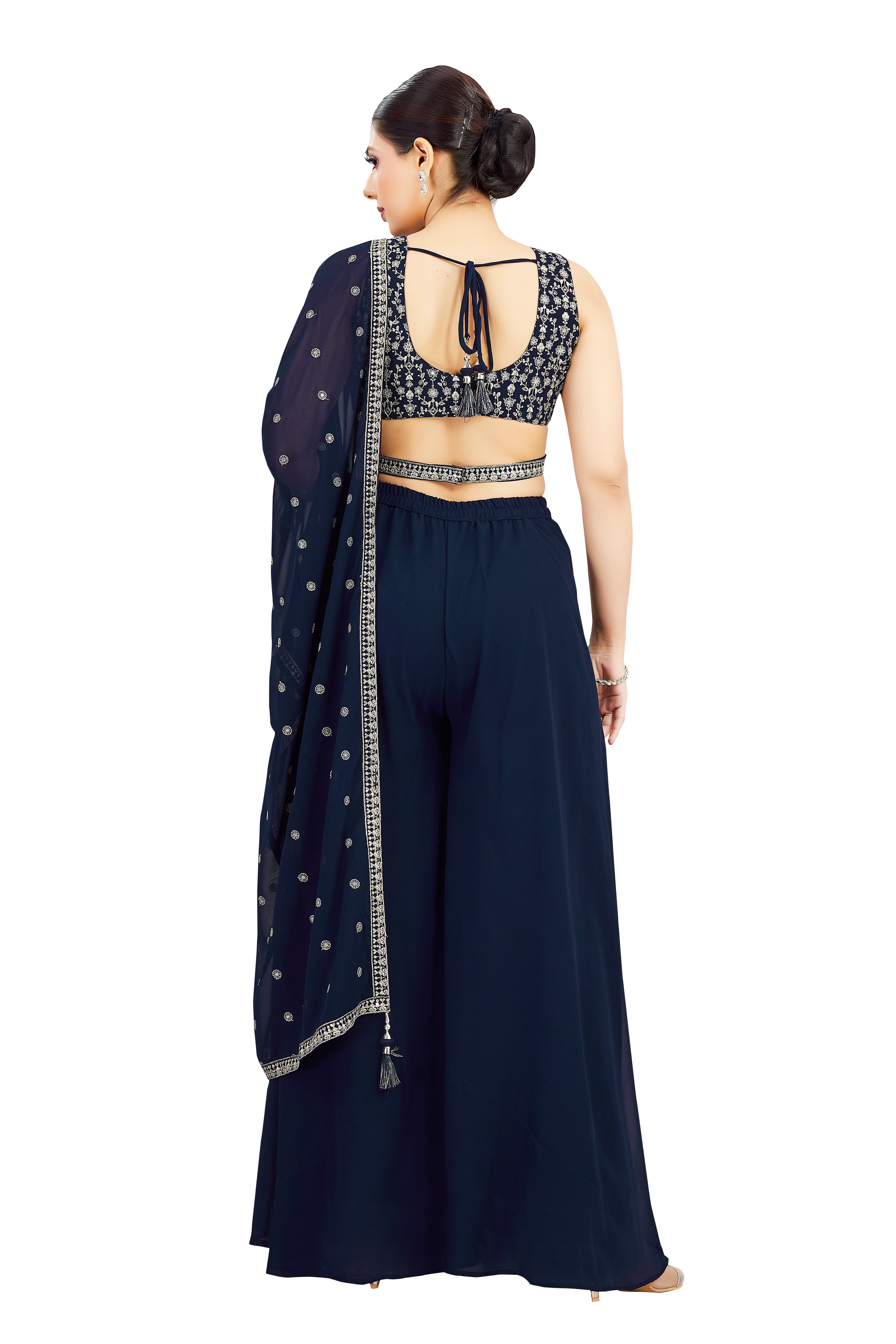 Advika Crop Top Palazzo Suit