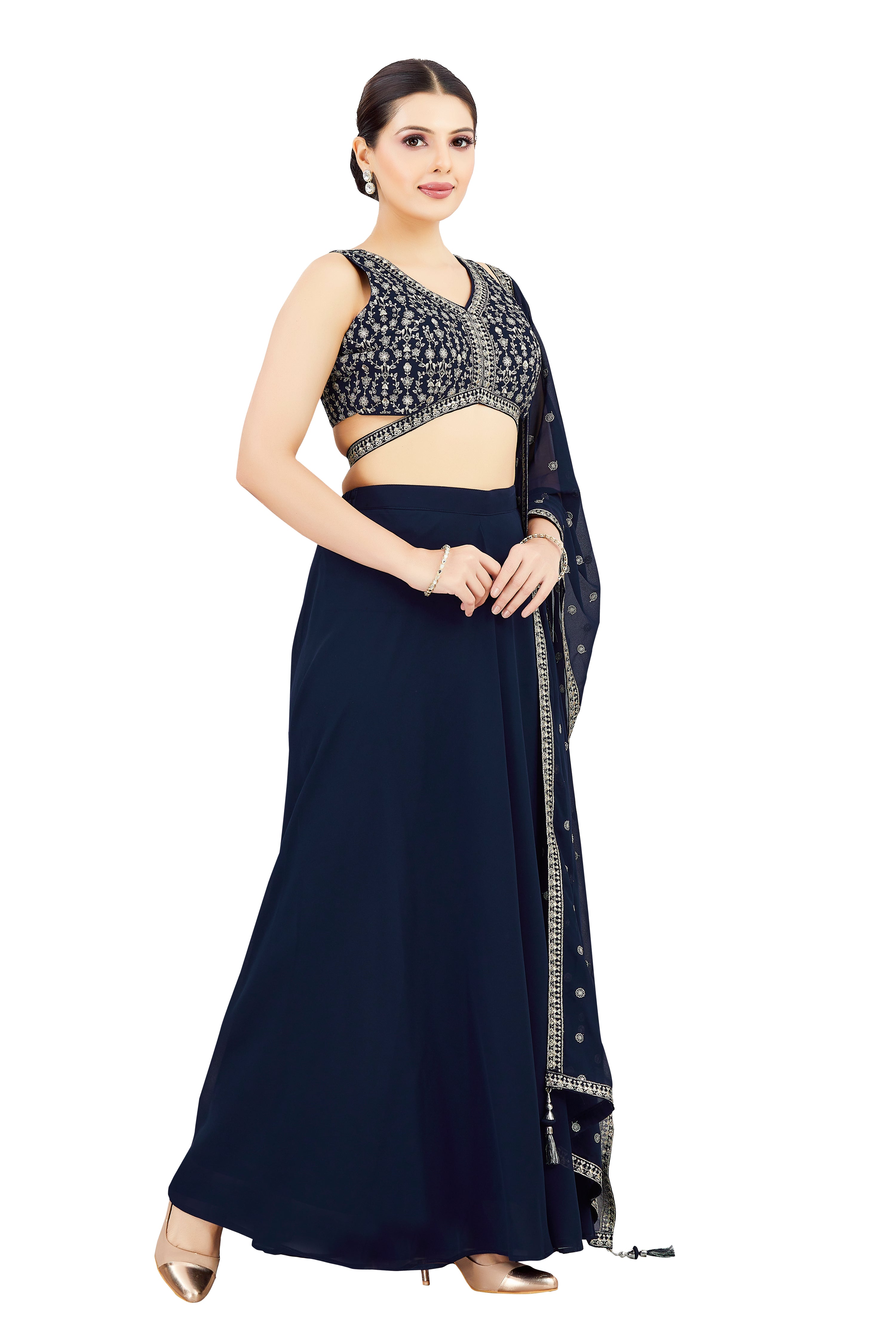 Advika Crop Top Palazzo Suit
