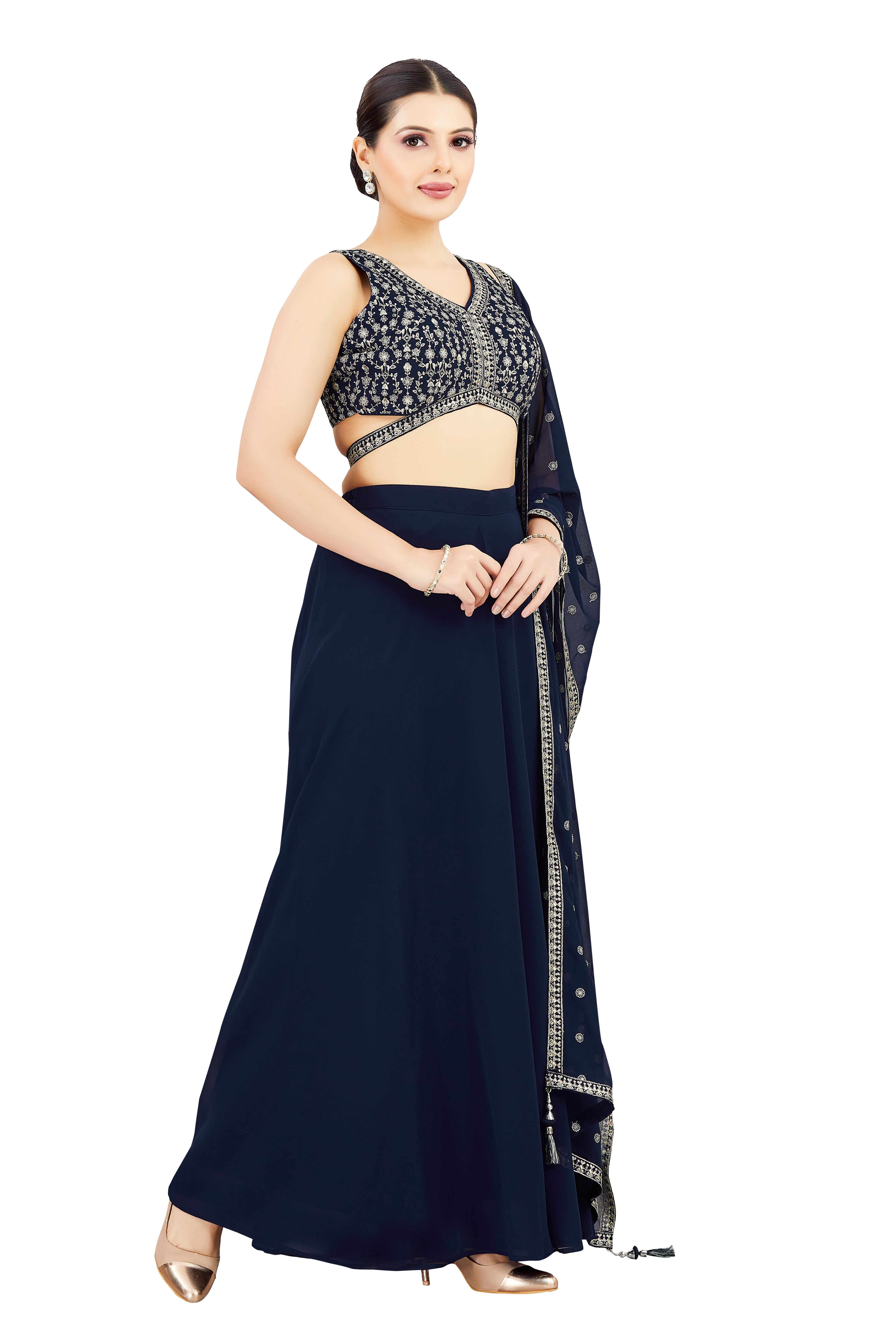 Advika Crop Top Palazzo Suit