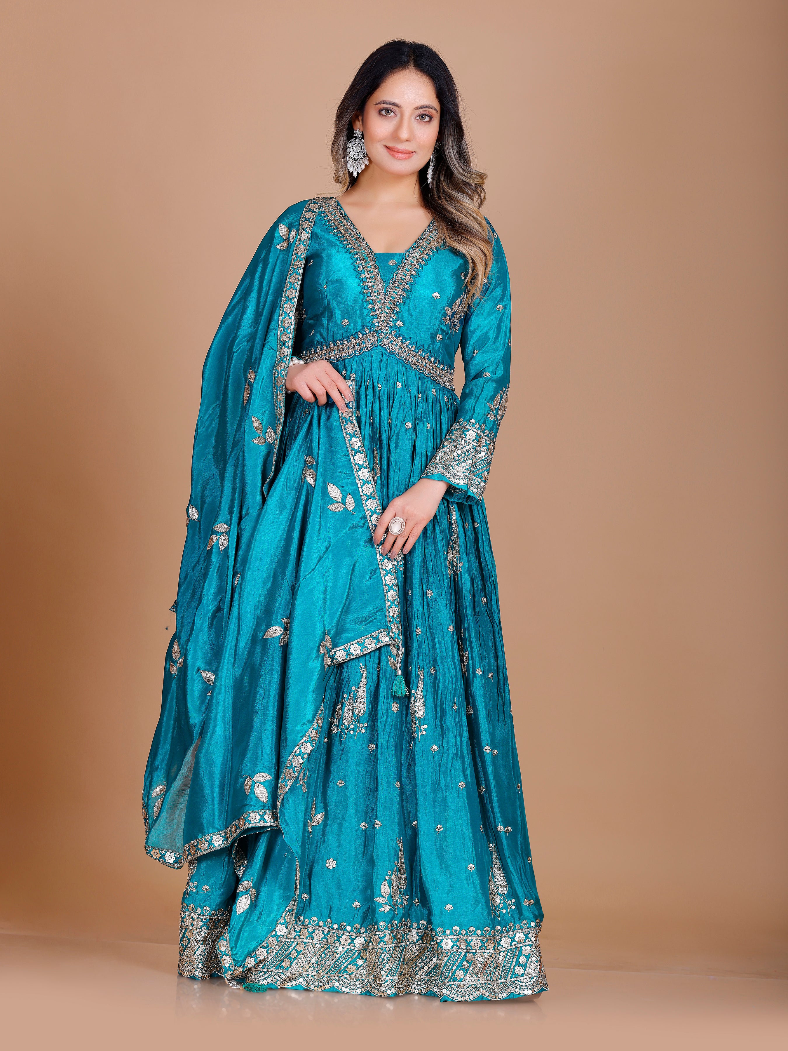 Zarina Gown With Dupatta
