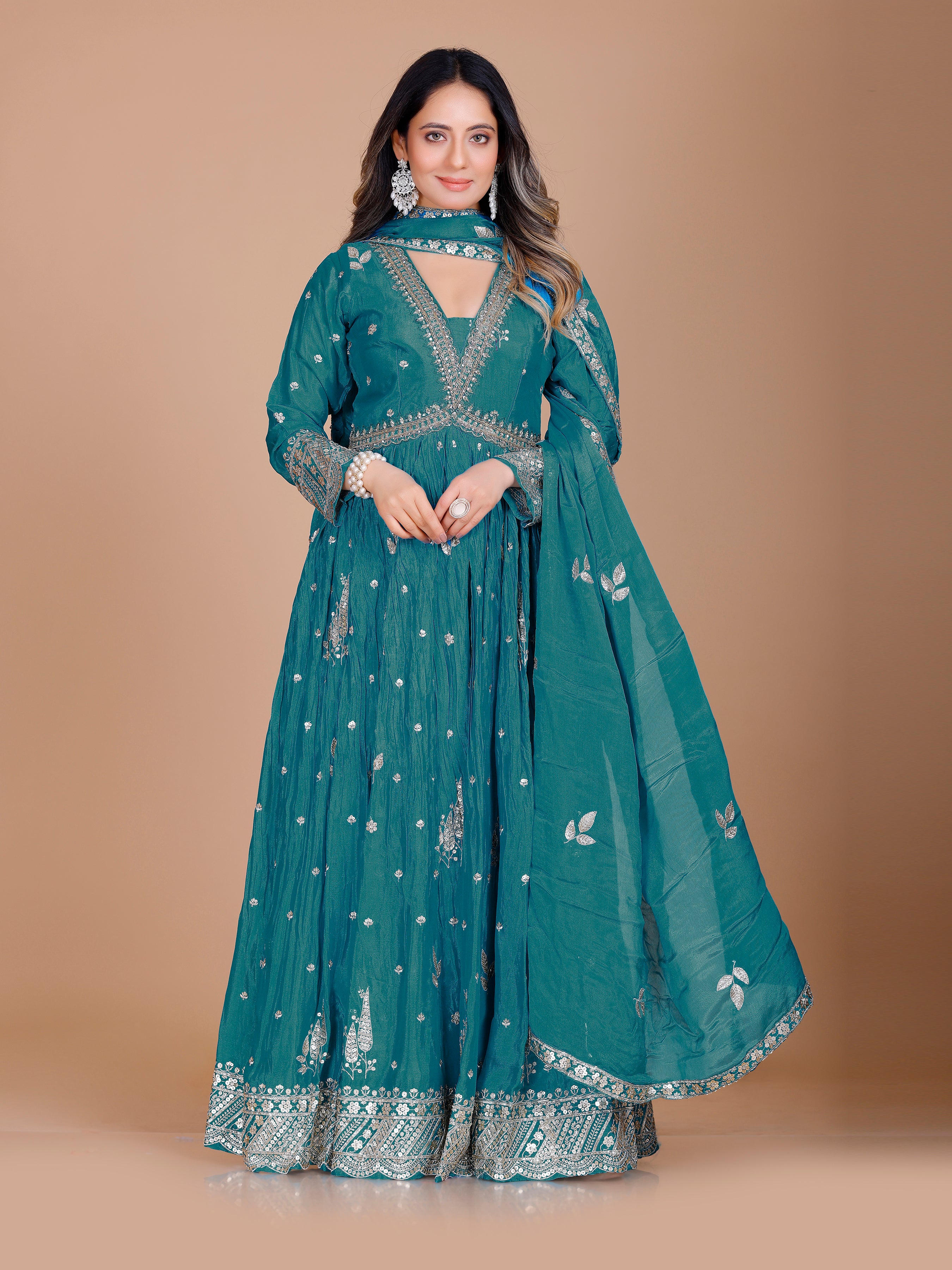 Zarina Gown With Dupatta