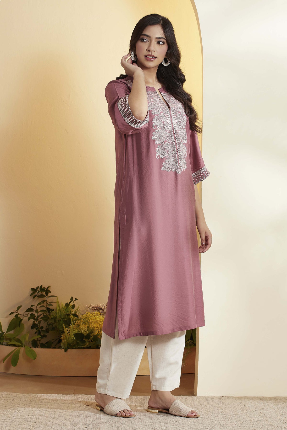 Biba Silk Straight Kurti