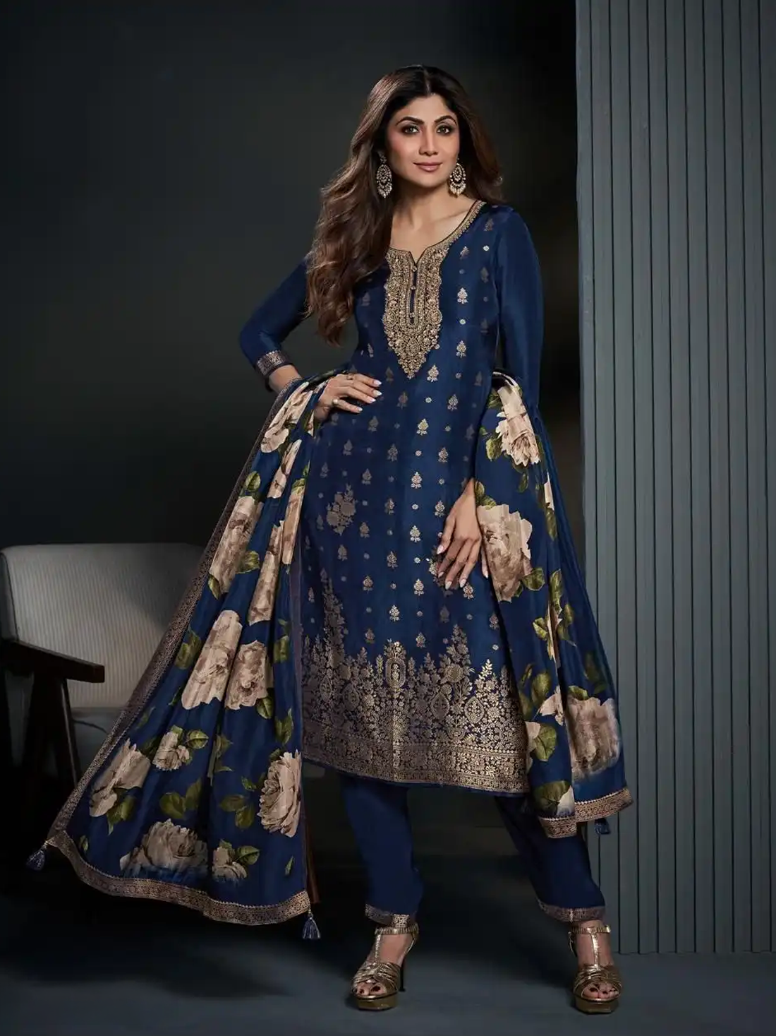 Kavisha Silk Straight-cut Suit