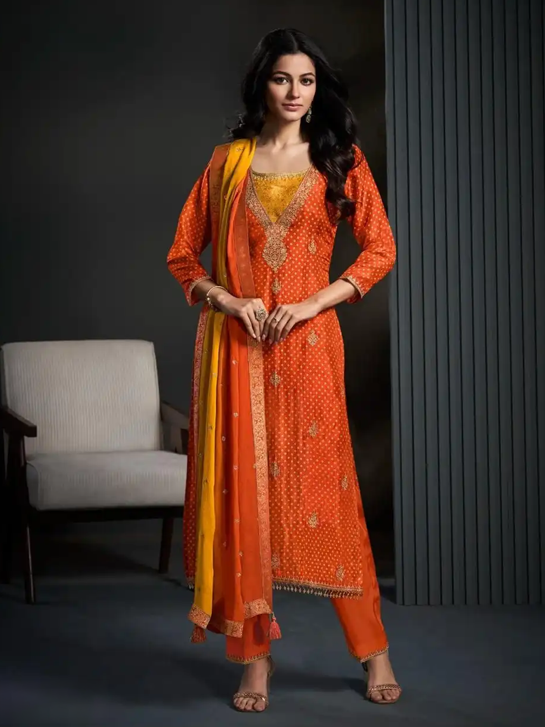 Darsha Silk Straight Cut Suit
