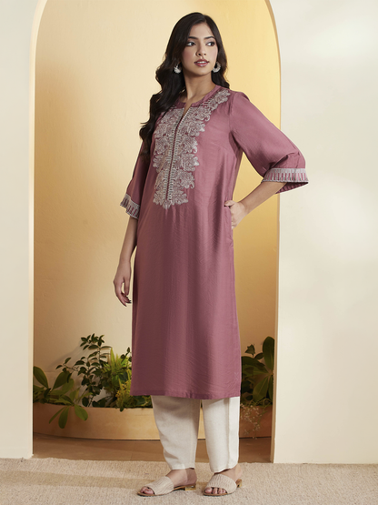 Biba Silk Straight Kurti