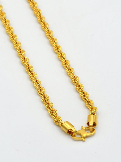 22ct Gold Hollow Rope Chain - 40 cm