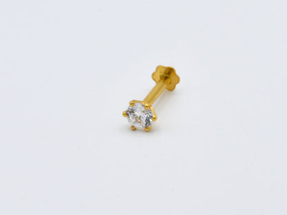22ct Gold CZ Nose Pin - 3.5 mm