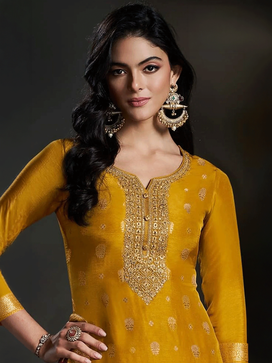 Zareen Silk Straight-cut Suit