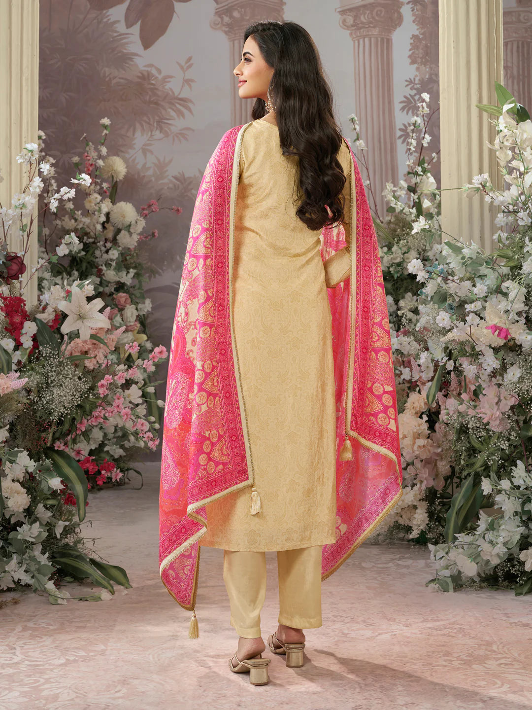 Silk Printed Straight Kamiz &amp; Pant L/S 38X46,50