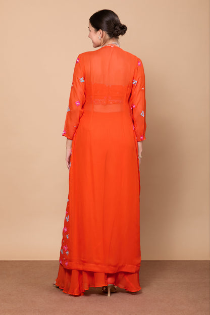 Eshita Crop Top Plazzo With Jacket