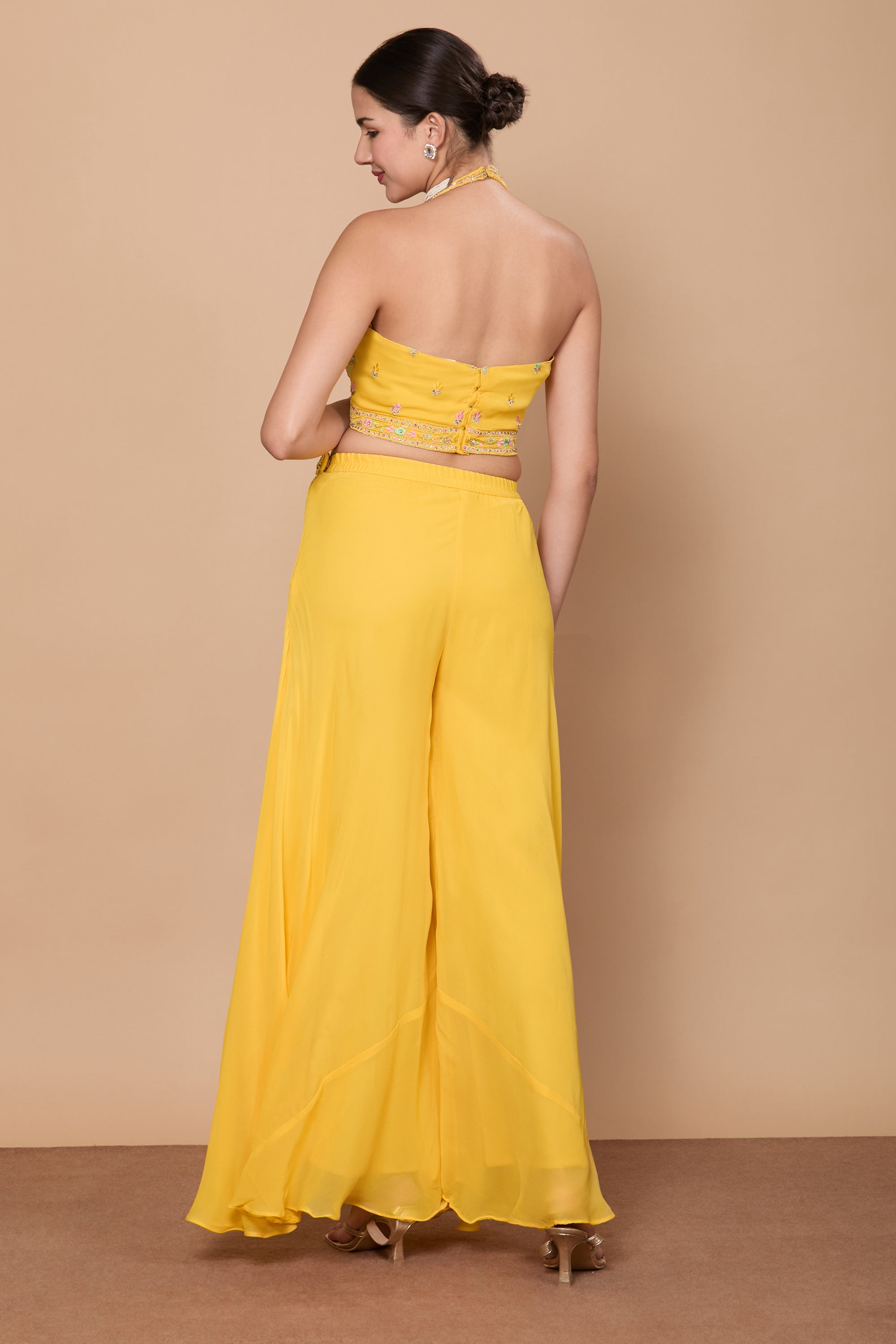 Eshita Crop Top Plazzo With Jacket
