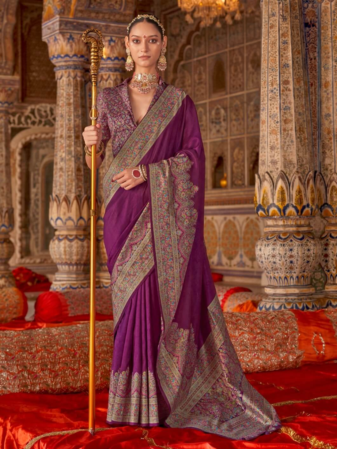 Tanishka Silk Printed Saree - Wine