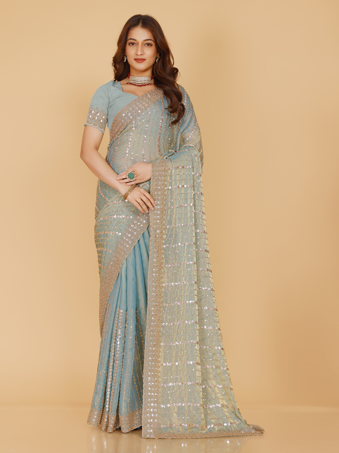 Vibha Silk Embroidery Saree