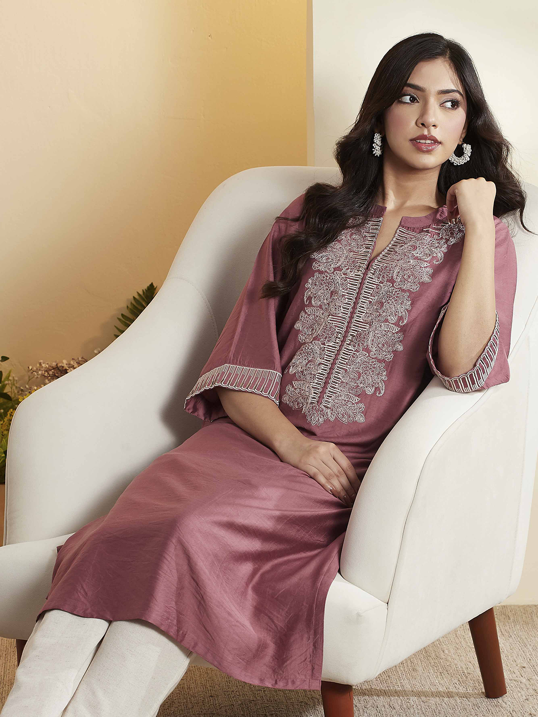 Biba Silk Straight Kurti