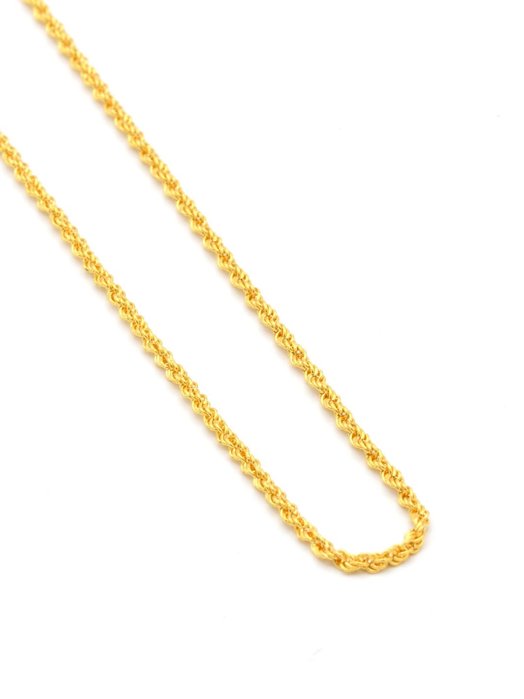 22ct Gold Hollow Rope Chain - 45 cm