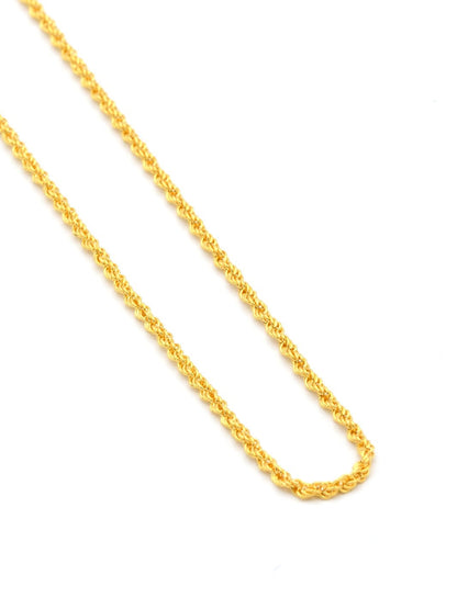 22ct Gold Hollow Rope Chain - 45 cm