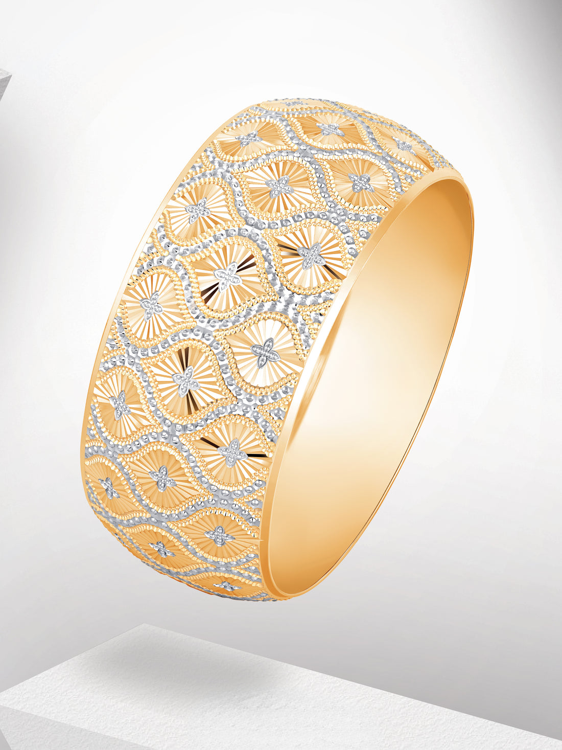 22ct Gold Two Tone 1 Piece Bangle