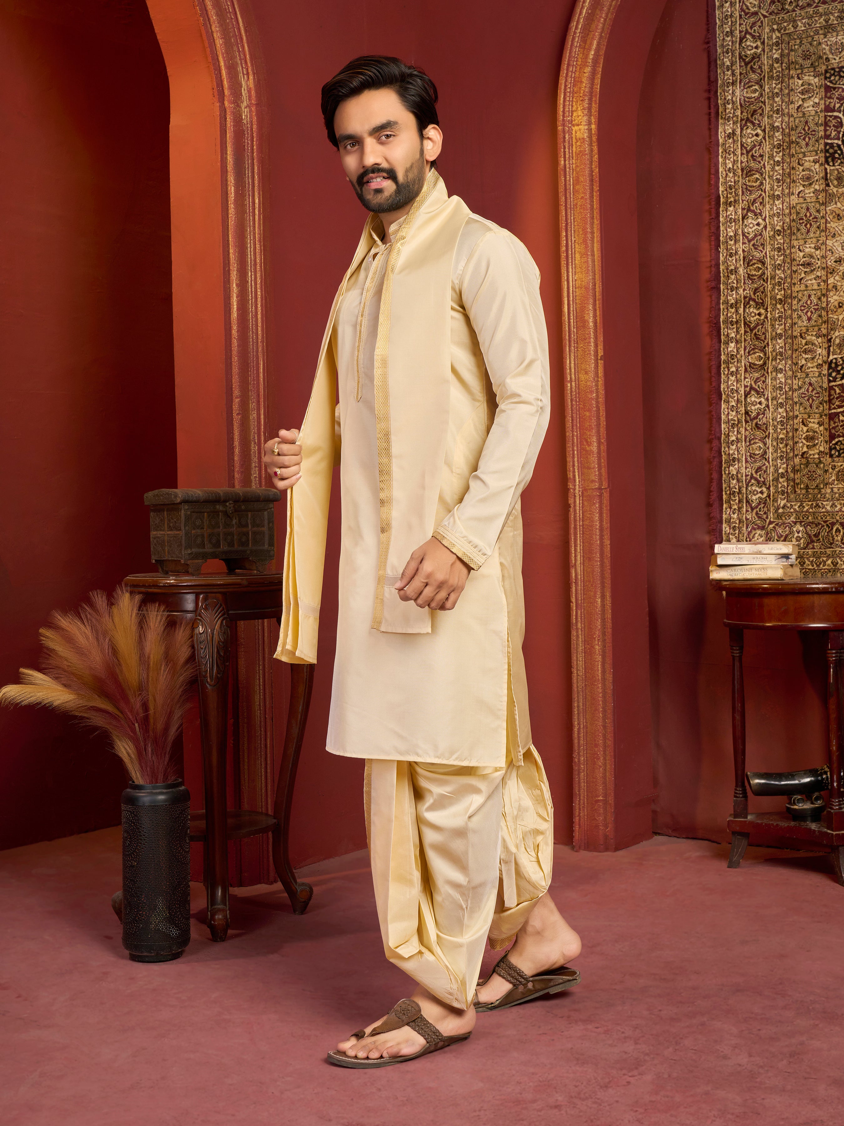 Mens Dhoti Suit With Dupatta