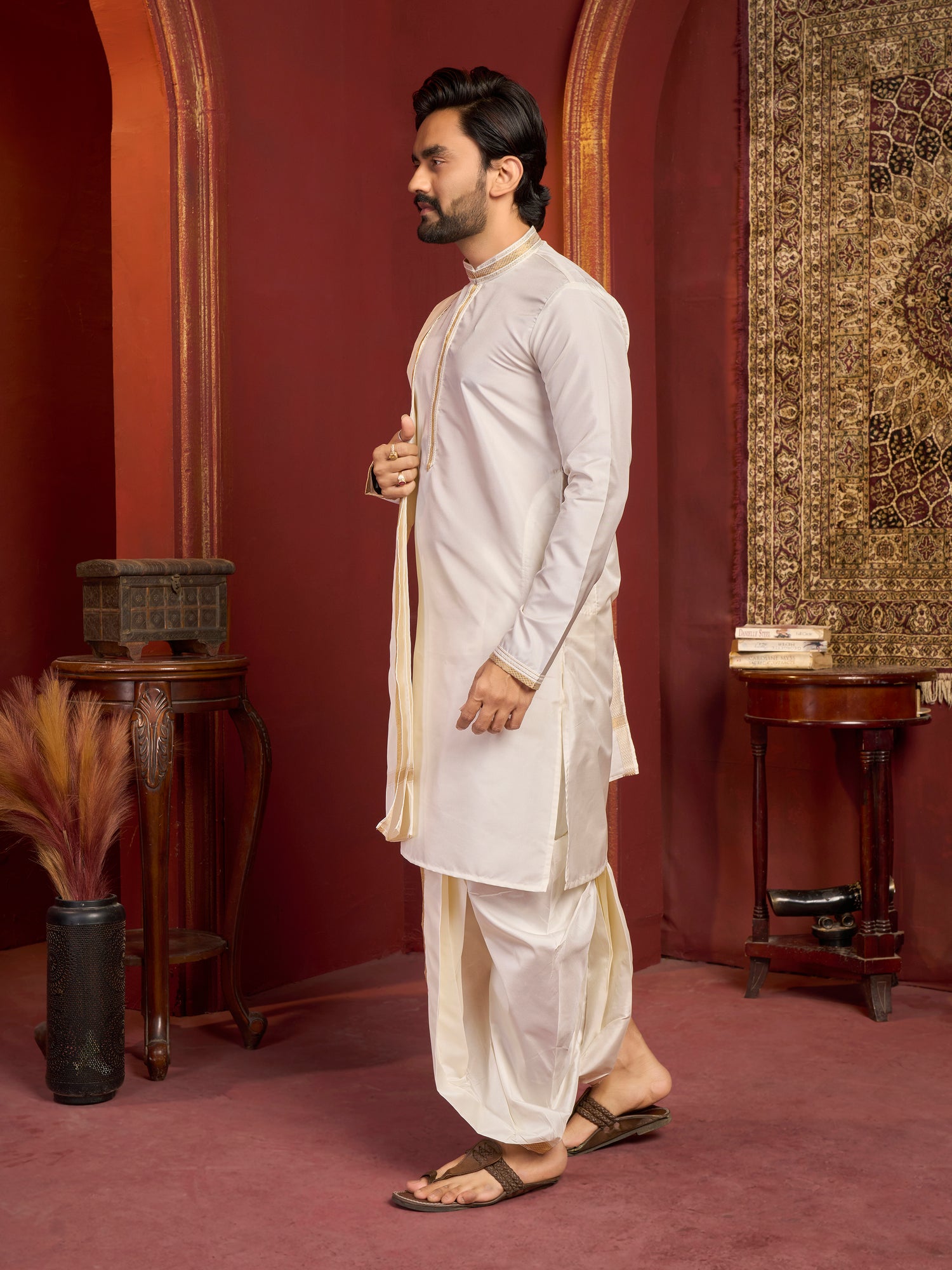Mens Dhoti Suit With Dupatta
