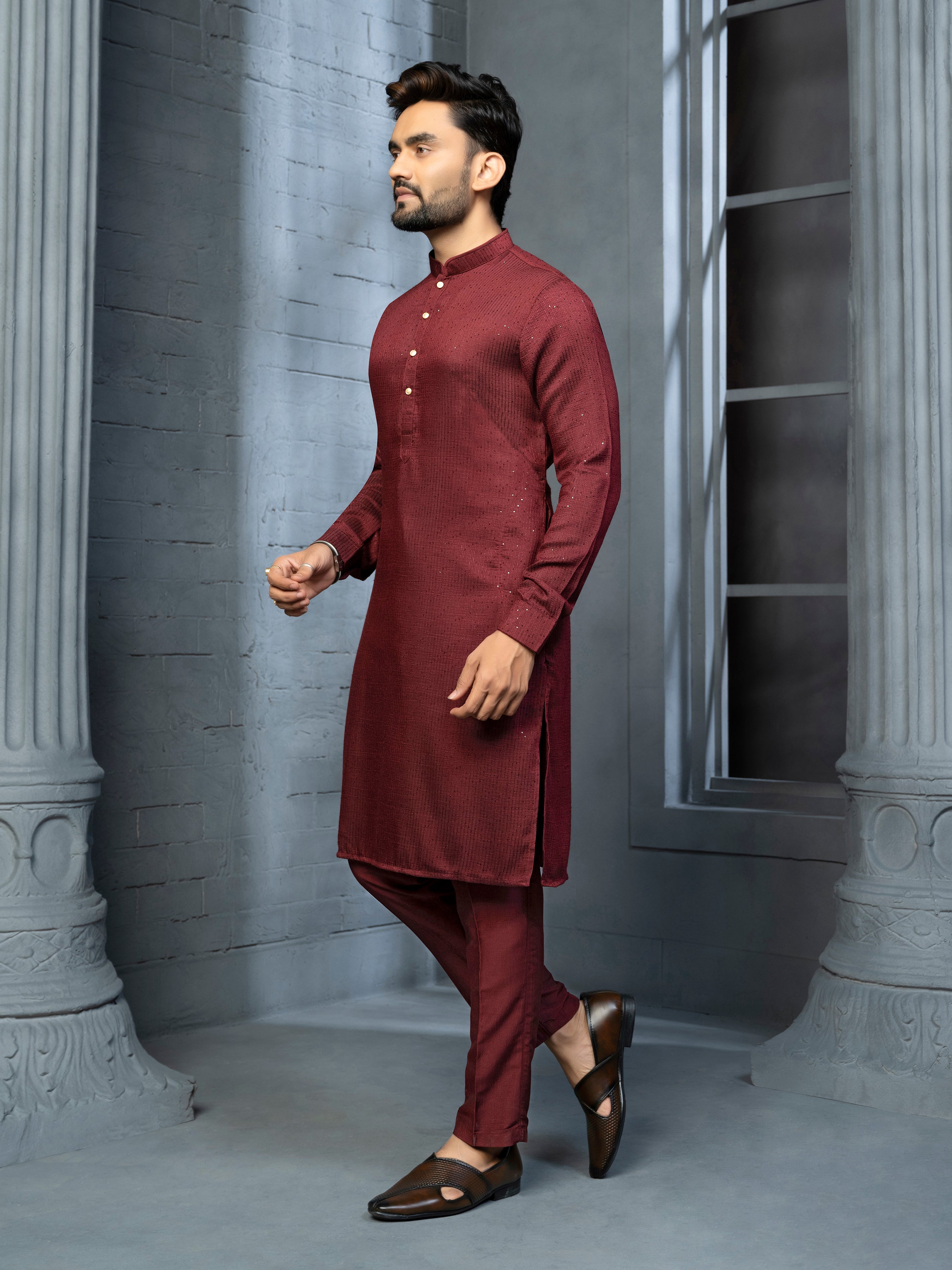 Mens Silk Kurta Set