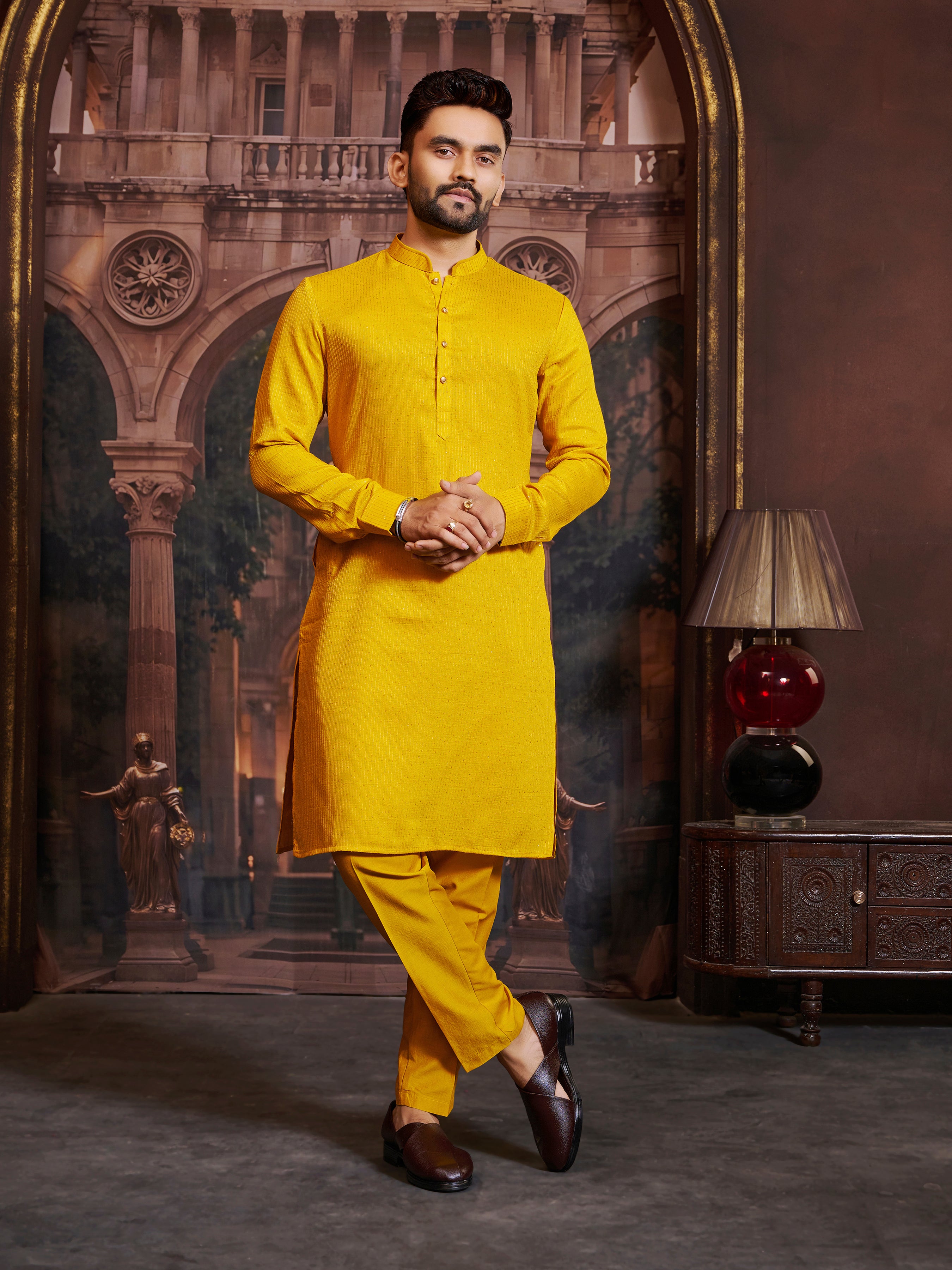 Mens Silk Kurta Set