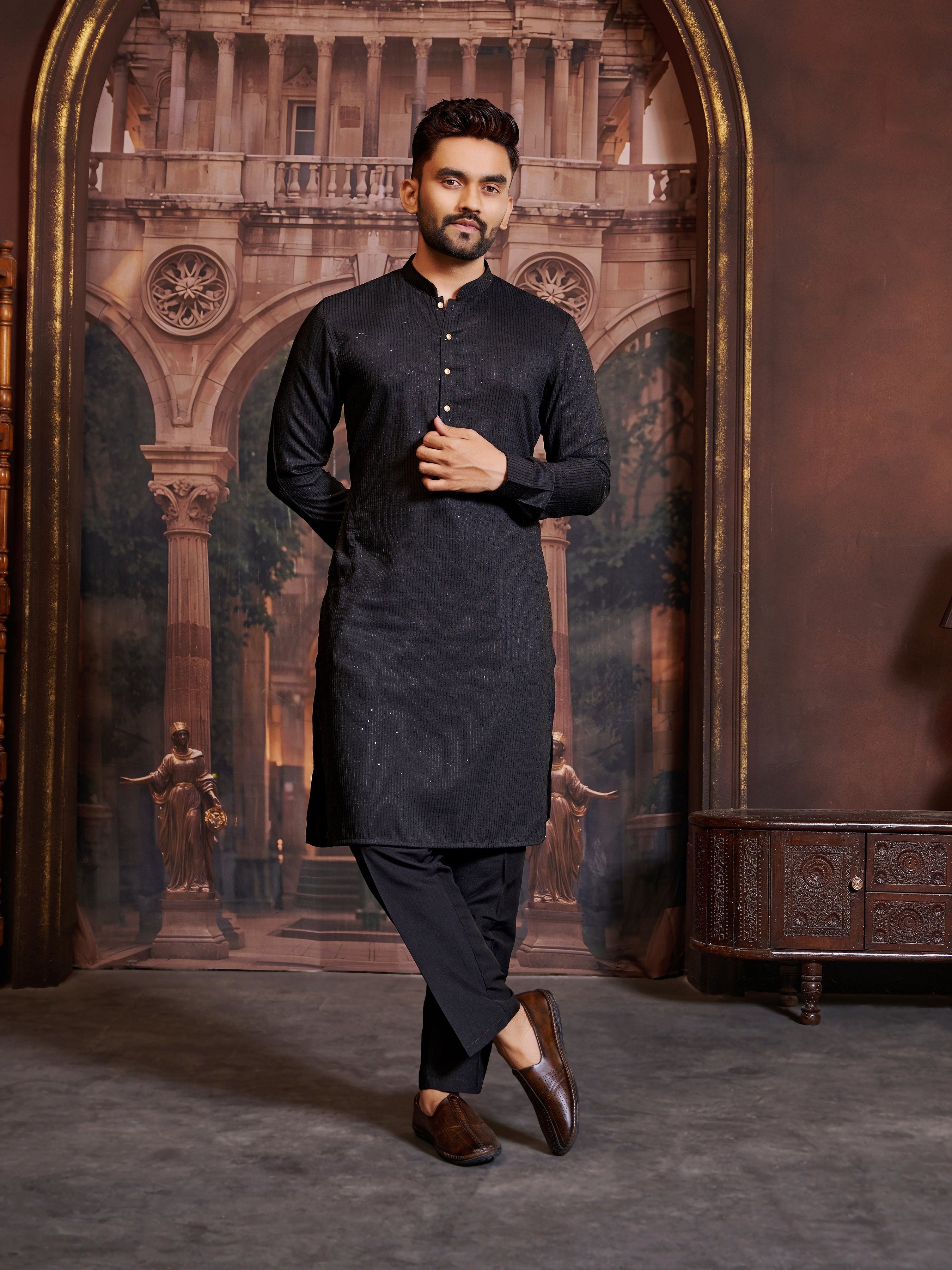 Mens Silk Kurta Set