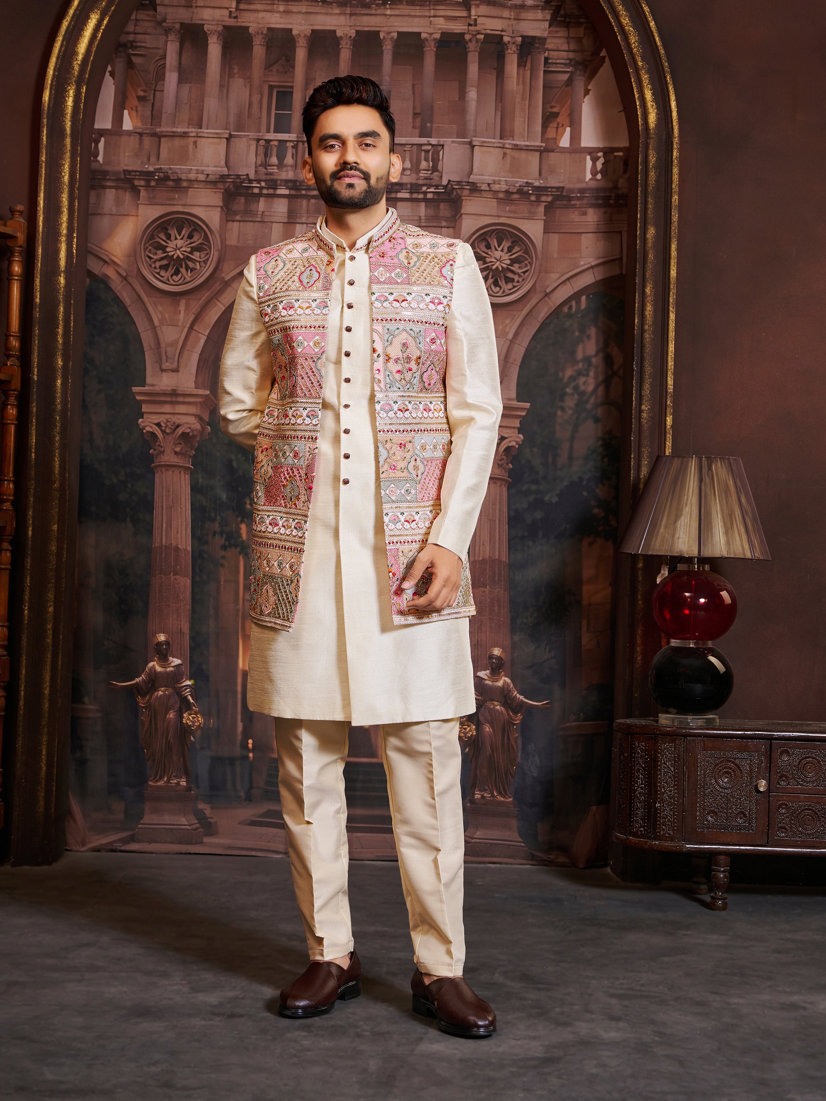 Mens Kurta Set With Jacket