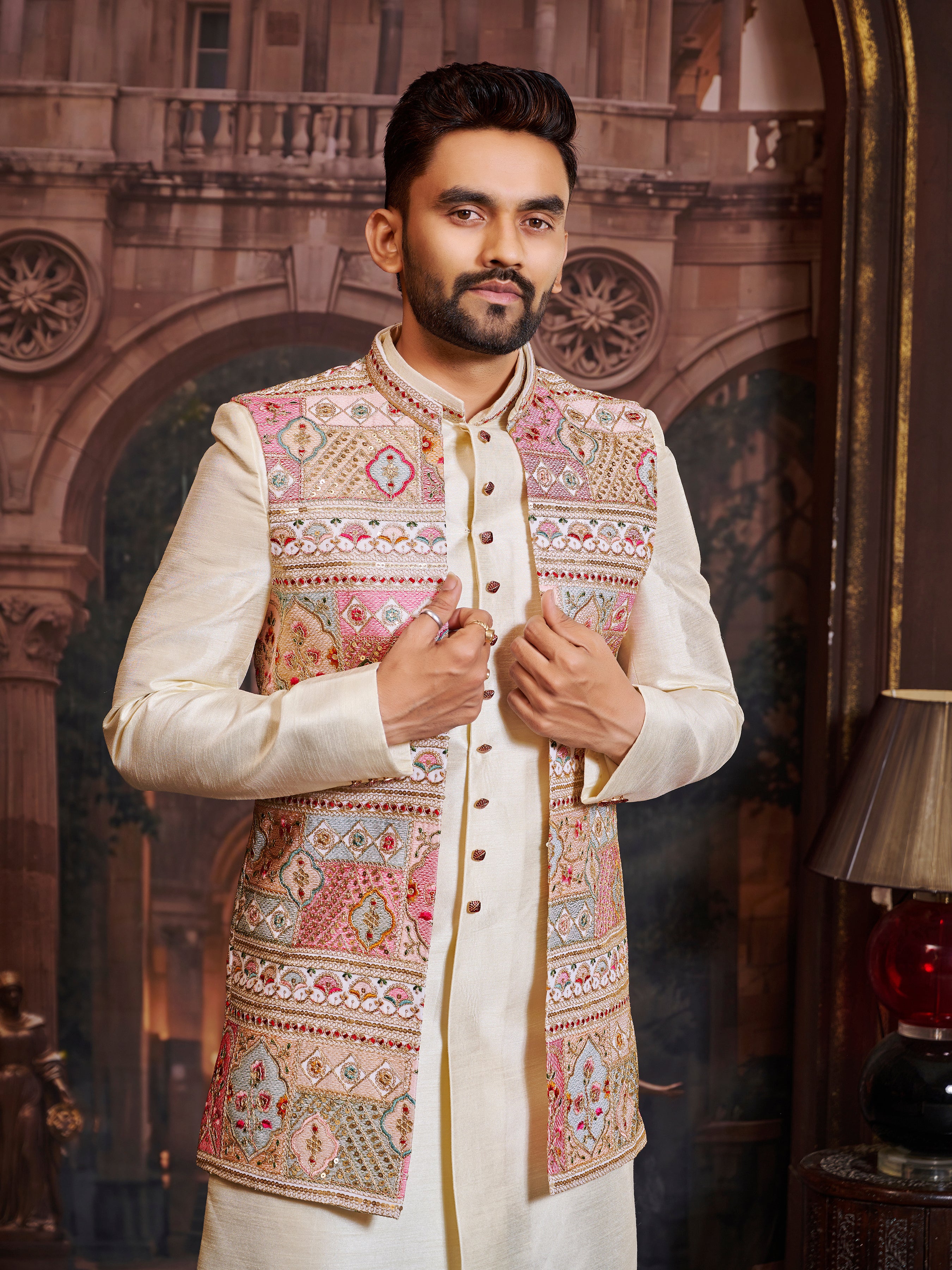 Mens Kurta Set With Jacket