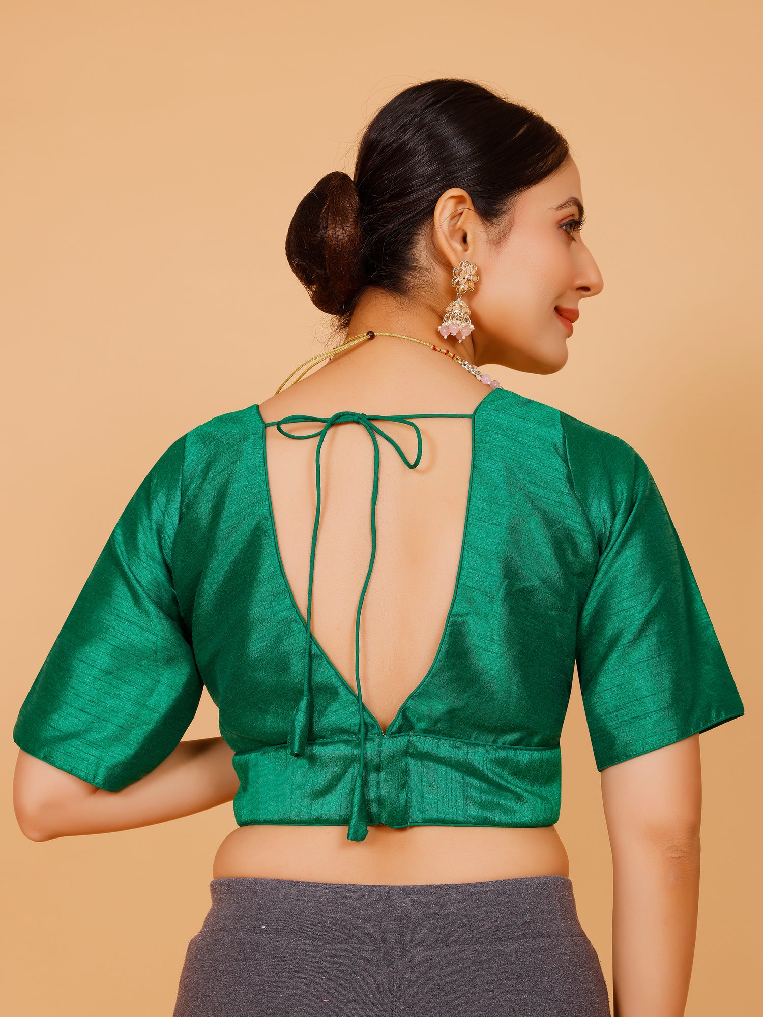 Ladies Silk Plain Blouse