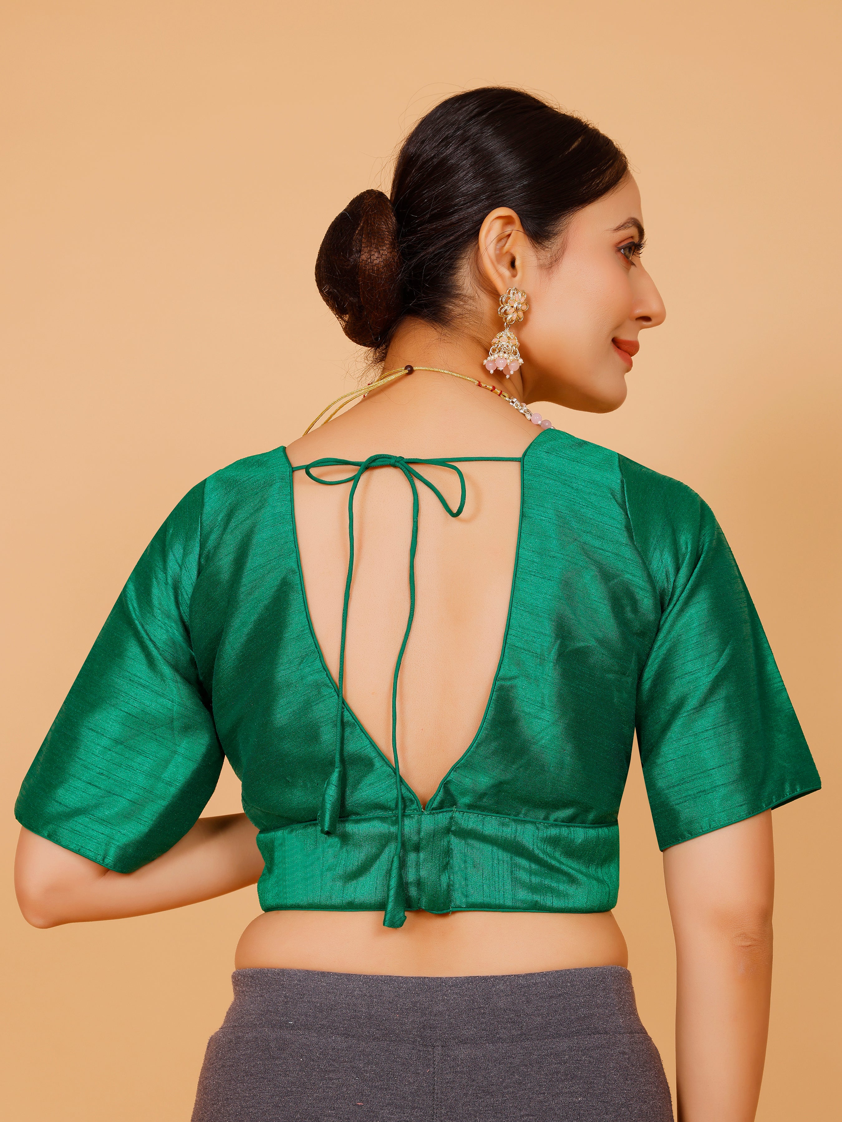 Ladies Silk Plain Blouse