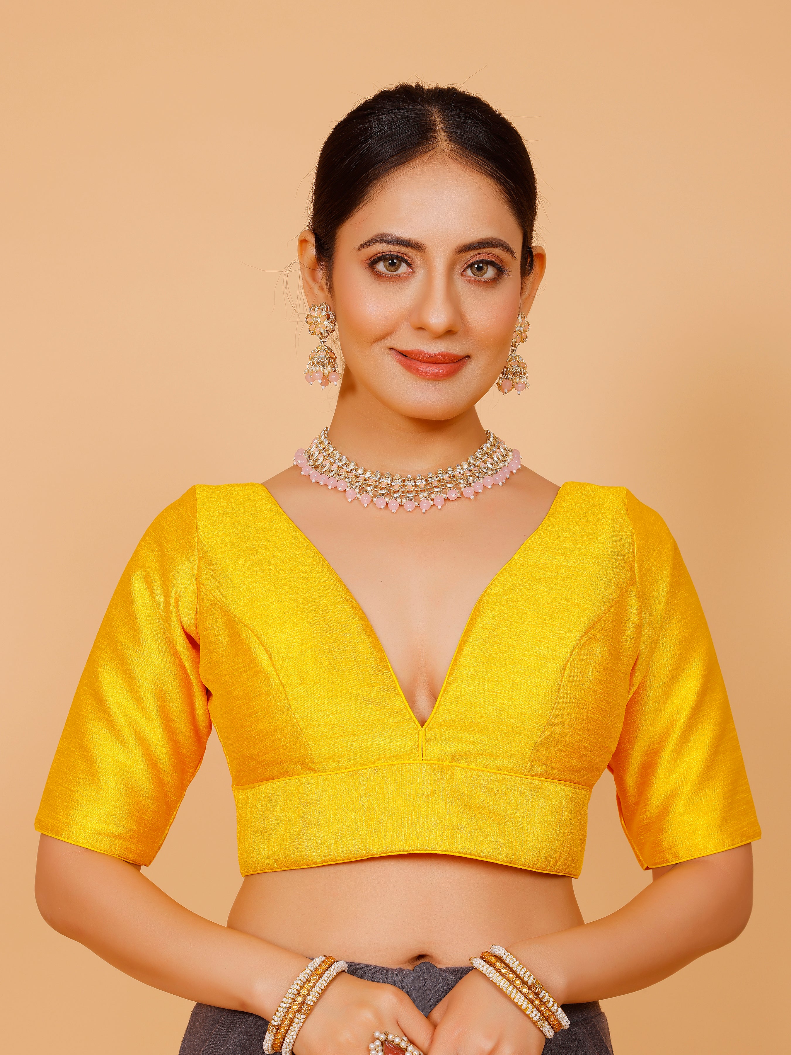 Ladies Silk Plain Blouse