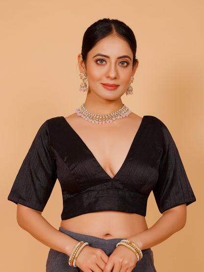 Ladies Silk Plain Blouse