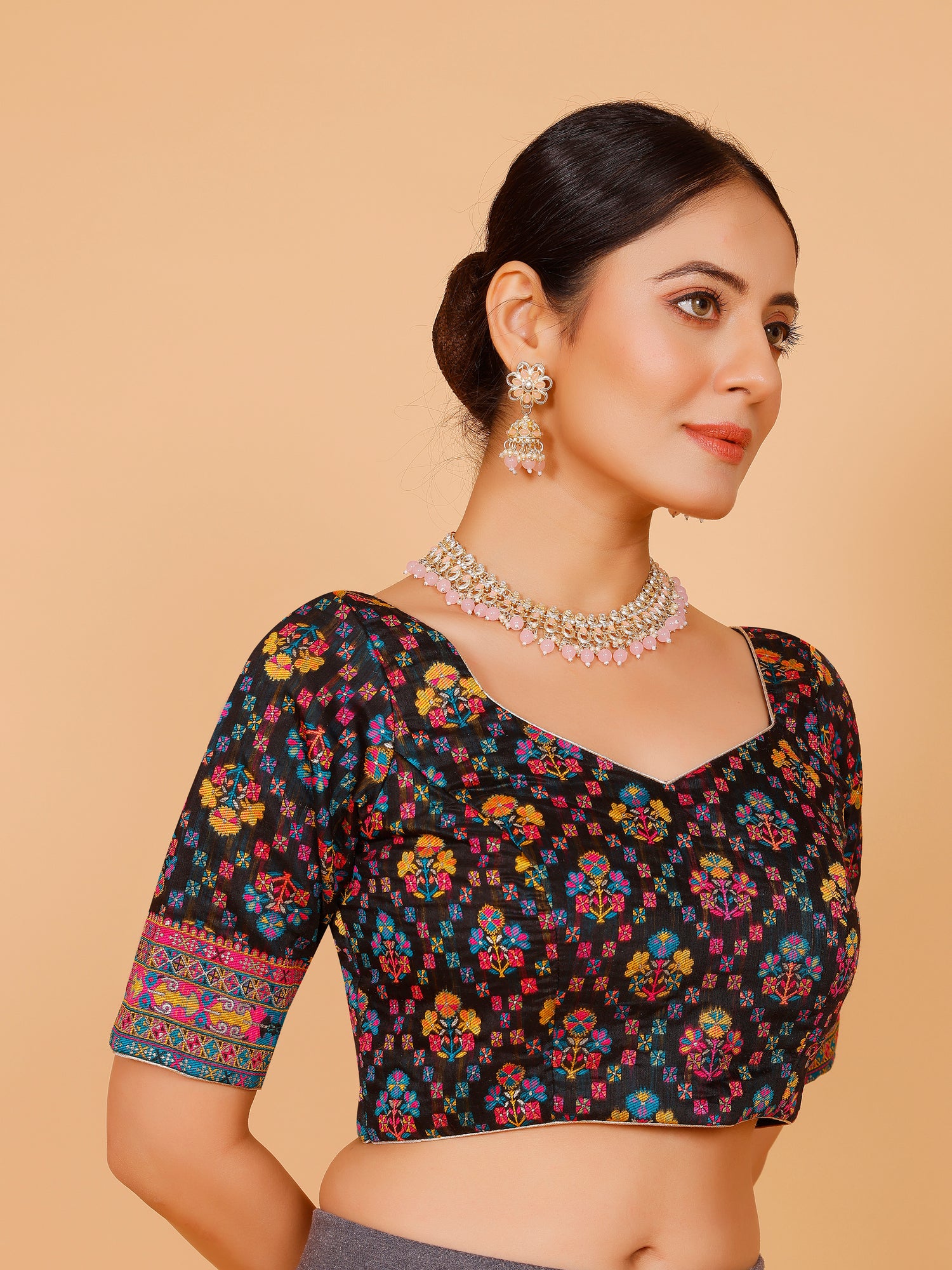Ladies Silk Printed Blouse