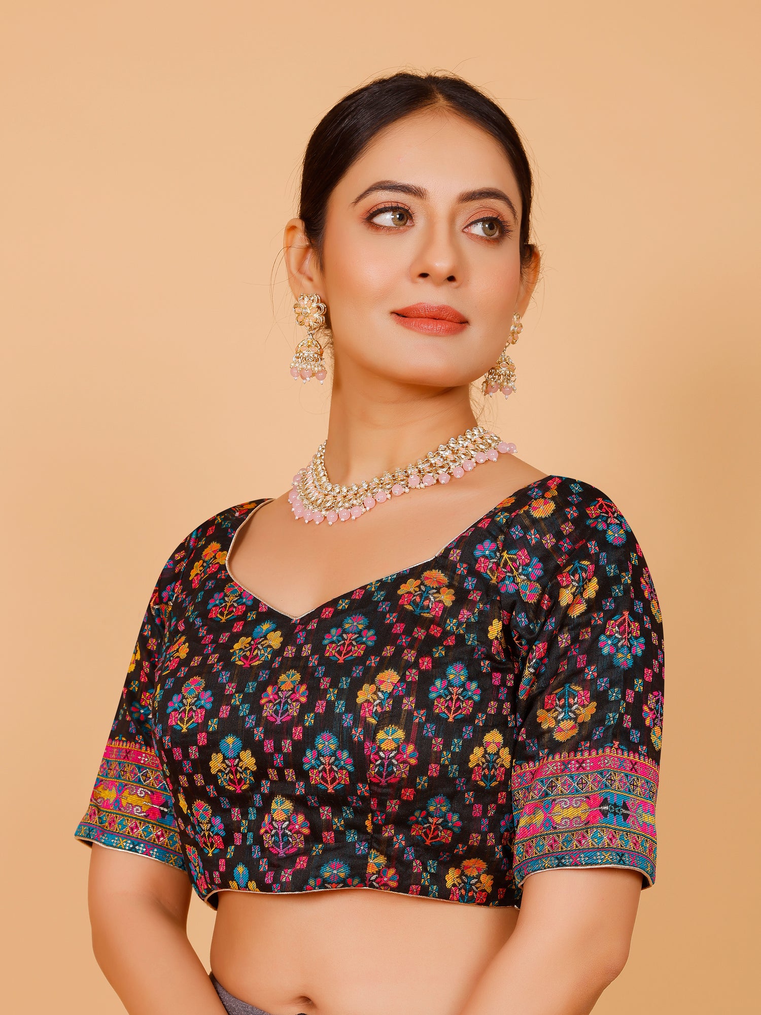Ladies Silk Printed Blouse