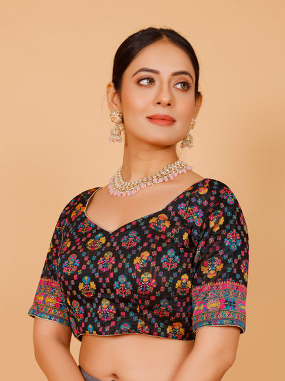 Ladies Silk Printed Blouse