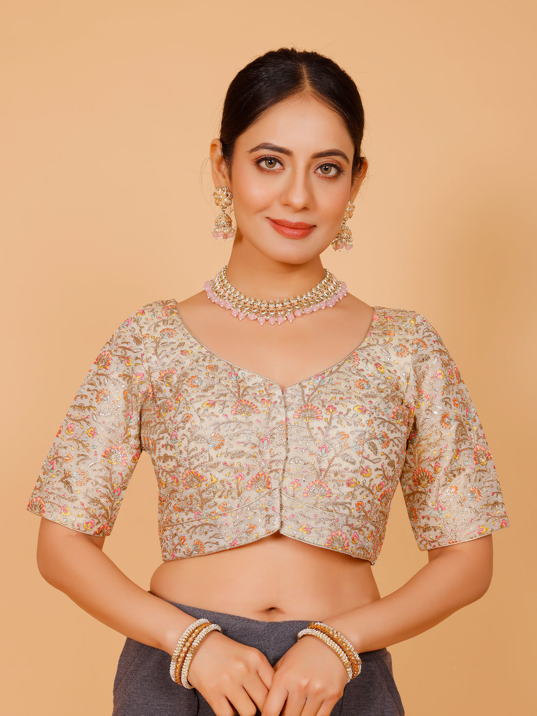Ladies Silk Plain Blouse