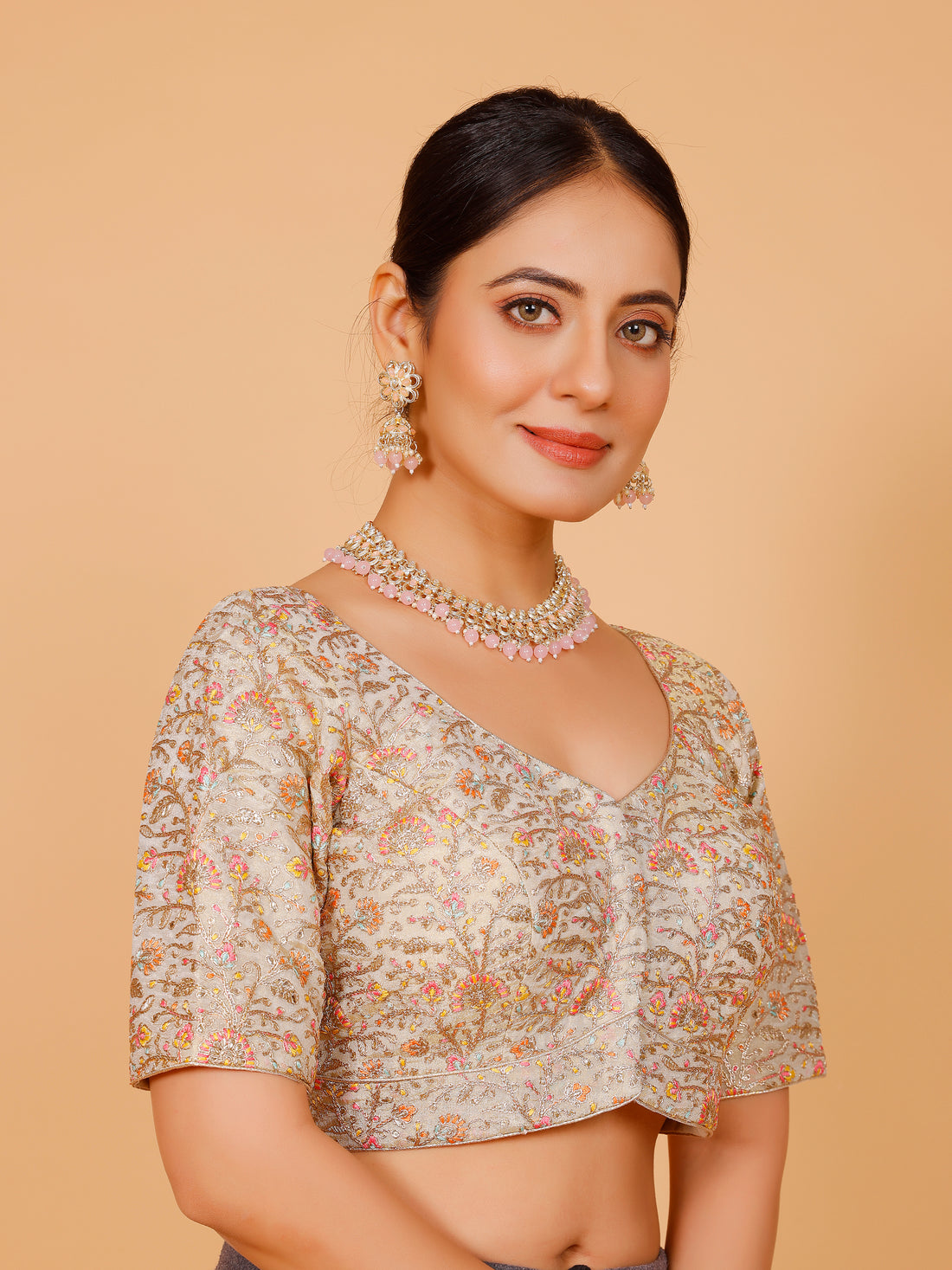 Ladies Silk Plain Blouse