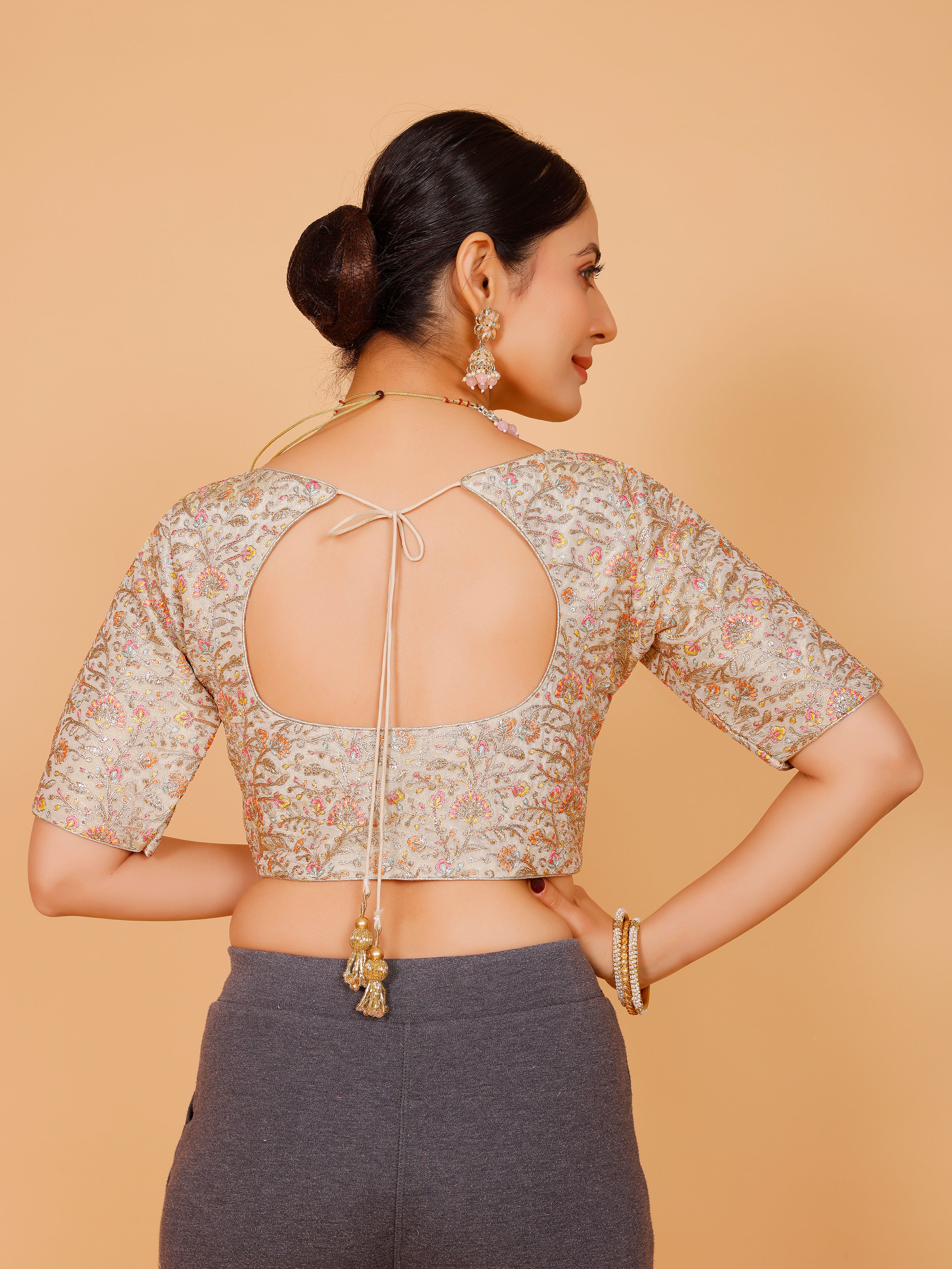 Ladies Silk Plain Blouse