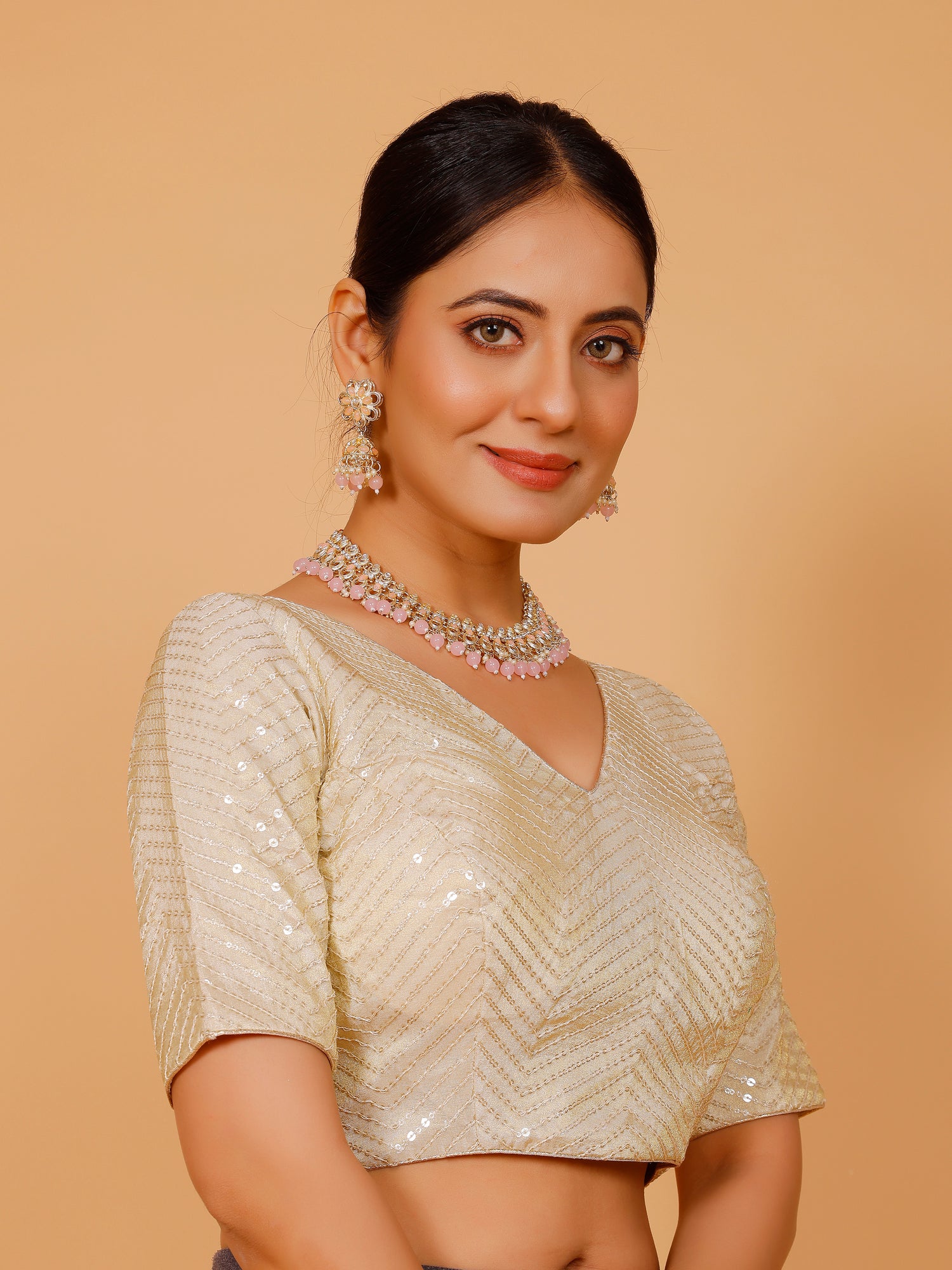 Net Sequin Work Blouse