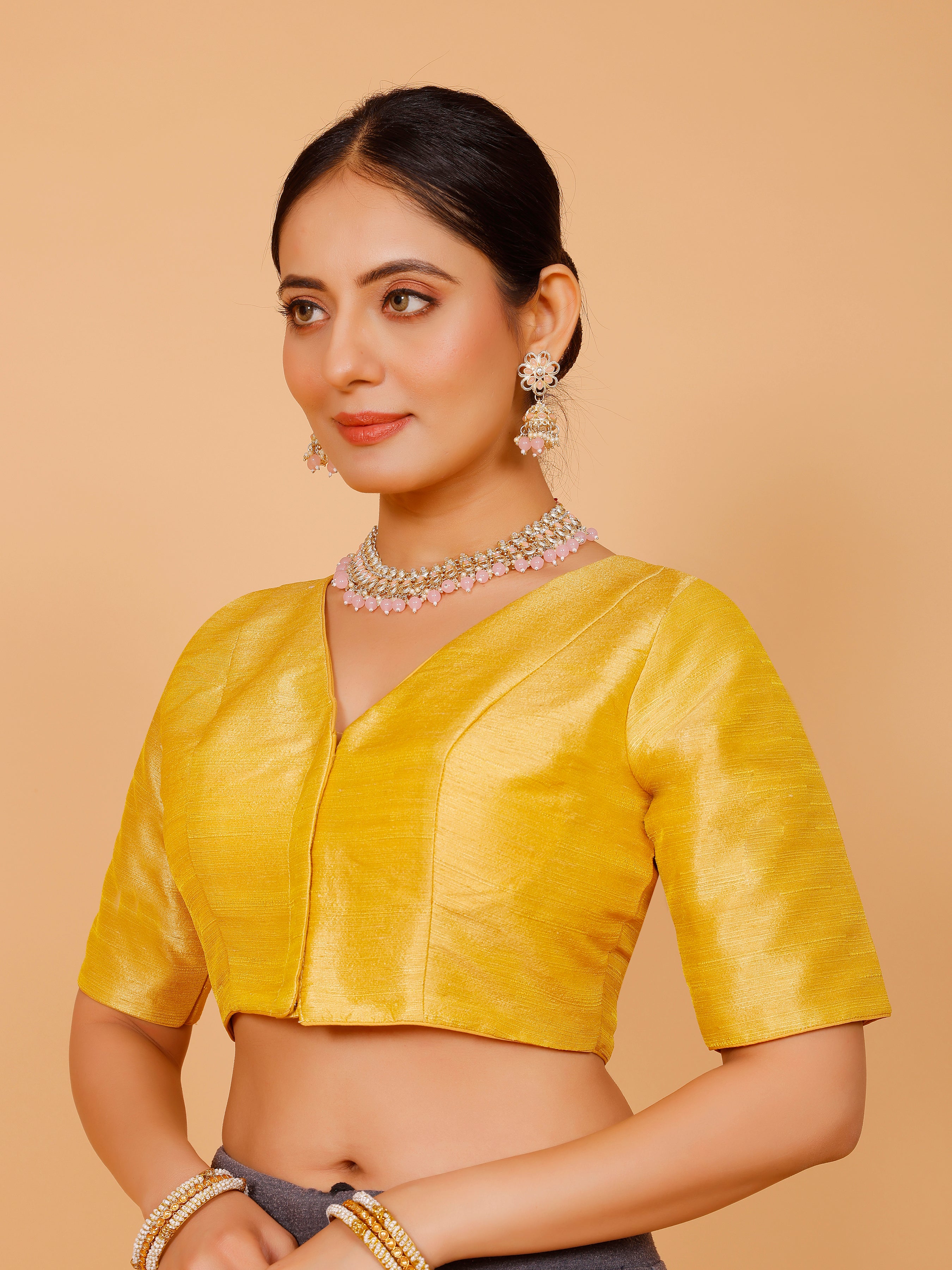 Ladies Silk Plain Blouse