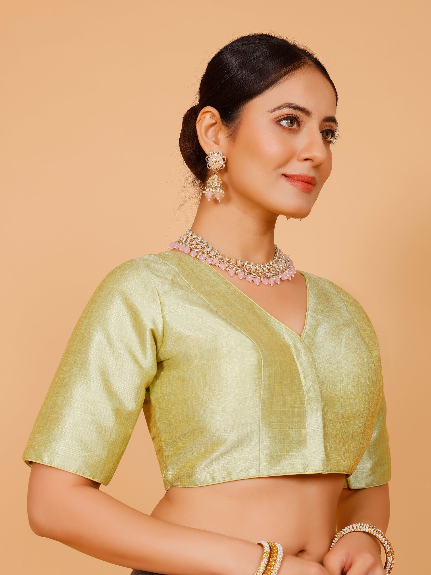 Ladies Silk Plain Blouse