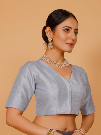 Ladies Silk Plain Blouse
