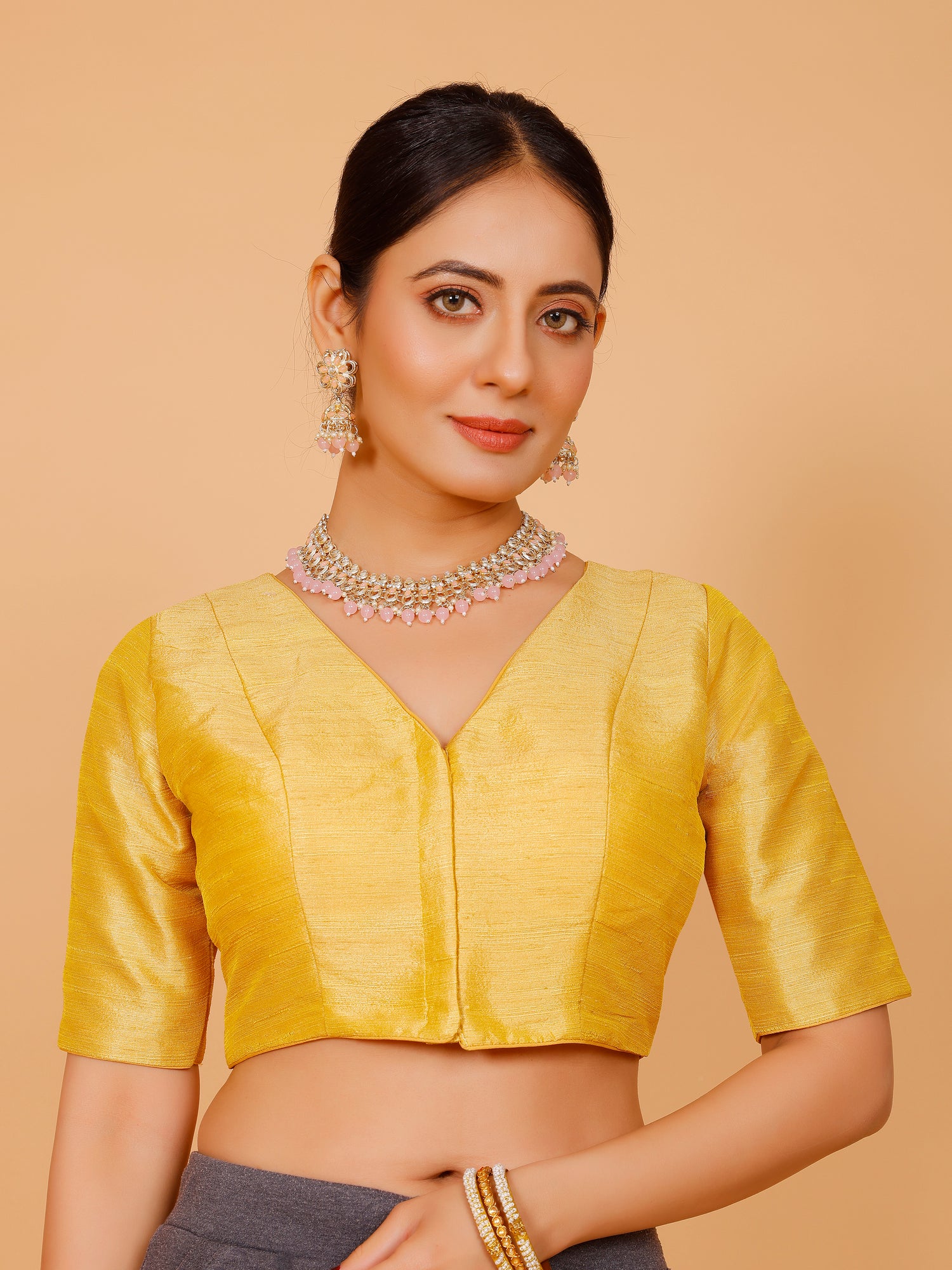 Ladies Silk Plain Blouse