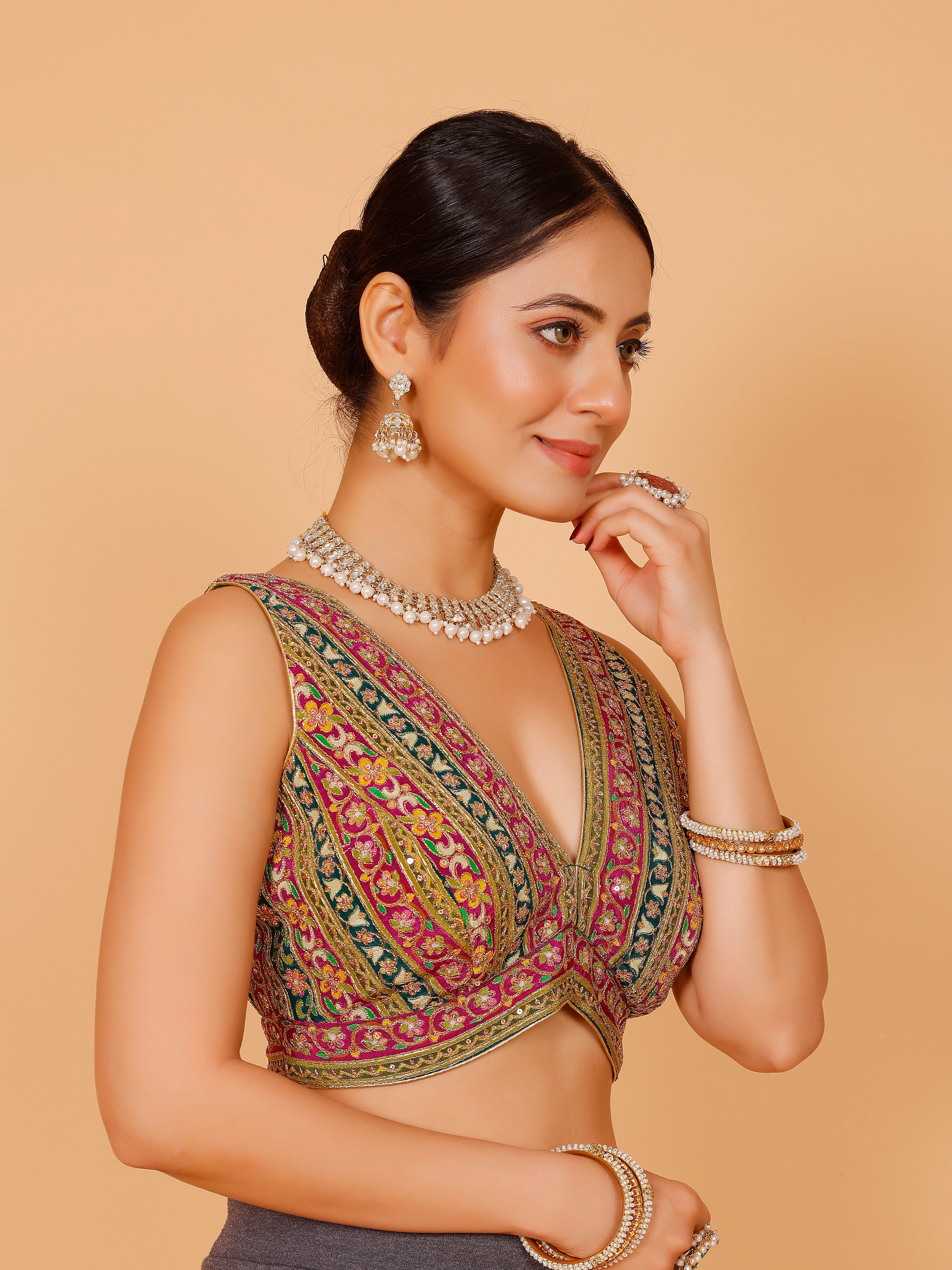 Georgette Zari Work Blouse